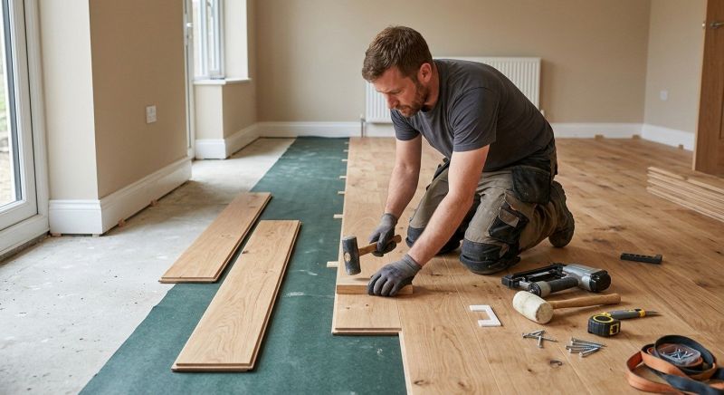 Dark Wood Floor Installation in San Antonio, TX